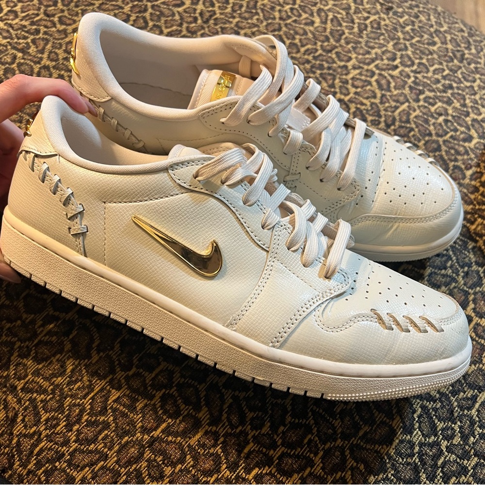 Nike White and Gold Athletic Shoes size 12
